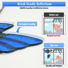 Calmpathz hummingbird hung in window projecting rainbow prisms across wall