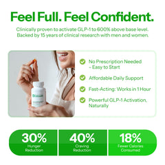 Calocurb bottle label close-up highlighting Amarasate ingredient and natural formula benefits