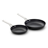 Calphalon front view of both fry pans showing full set and durable finish
