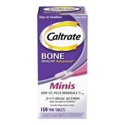 Caltrate frasco delantero mostrando 150 comprimidos y marca