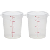 Cambro front view showing translucent 4 quart container and lid for clear content visibility