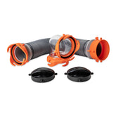 Camco vista frontal del kit tote tank 3' con componentes para conexión segura