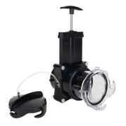 Camco gate valve front view showing full assembly and easy install benefit