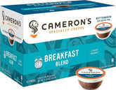 Cameron's Coffee caja frontal mostrando diseño y frescura, ideal para desayuno