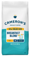 Cameron's Coffee empaque frontal mostrando 32 onzas y frescura