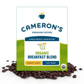 Cameron's Coffee 4 lb front bag showing brand and organic benefit