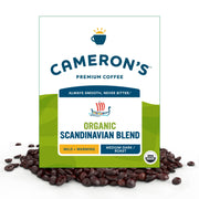 Cameron's Coffee front 4 lb bag showing organic Scandinavian branding and shelf-ready appeal