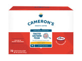 Cameron's Coffee caja frontal mostrando 72 cápsulas y beneficio de conveniencia