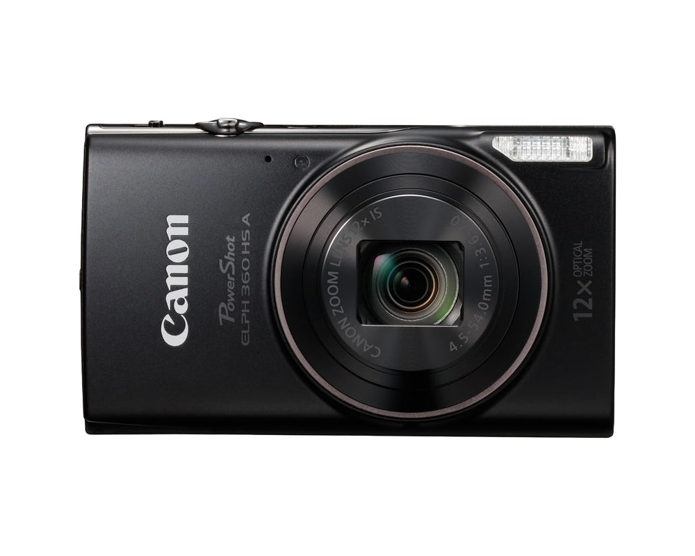 Canon PowerShot ELPH 360 HS front view showing compact design and quick access controls