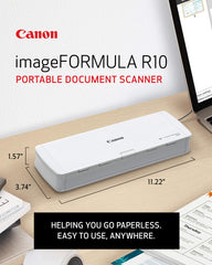 Canon imageFORMULA R10 open top with ADF visible for fast batch scanning