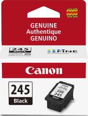Canon cartucho PG-245 frontal mostrando embalaje y garantía de calidad