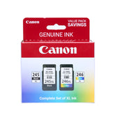 Canon value pack front packaging showing cartridges and benefits of longevity