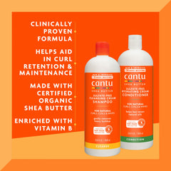 Cantu textura densa del acondicionador destacando hidratación y desenredo fácil