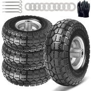 CANWUPON front view of 10-inch solid rubber wheel showing complete assembly and durability