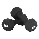 CAP 15 lb dumbbells front view showing pair and poundage for quick selection