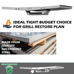 CaptainGrill close-up of sloped center channel, guides grease efficiently