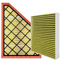 Capume filtro de cabina frontal mostrando empaque y compatibilidad, mejora aire interior