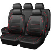 CAR PASS front seats full view showing protective fit and sporty red piping benefit