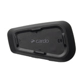 Cardo Spirit front view showing controls and waterproof build for reliable rides