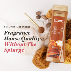 Caress detalle de la etiqueta con ingredientes clave y beneficios