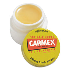 Carmex balm texture close-up showing smooth emollient for intense hydration