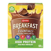 Carnation Breakfast Essentials frente del empaque mostrando etiqueta y beneficios