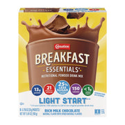 Carnation Breakfast Essentials envase frontal mostrando la marca y conveniencia