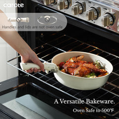 CAROTE 8-inch frying pan top view showing nonstick surface for easy cooking