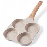 CAROTE front view of cream white 4-cup egg pan showing design and compact benefit