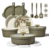 CAROTE front view showing full 21-piece set and organized contents benefit