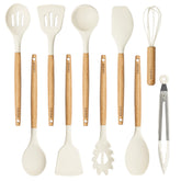 CAROTE front view of 10-piece cream utensil set showing full kit and packaging benefit