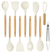 CAROTE front view of 10-piece cream utensil set showing full kit and packaging benefit