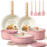 CAROTE front view of full 19-piece set highlighting compact storage benefit