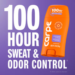 Carpe product label highlighting ingredients and dermatologist tested benefit