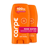 Carpe rose water front packaging showing two-pack and scent benefit