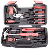 CARTMAN pink case front view showing compact portability and organized storage benefit