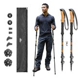 Cascade Mountain Tech front view showing full orange poles and carry bag benefit durability