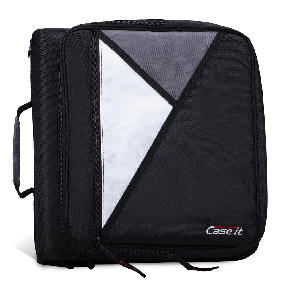 Case-it vista frontal del estuche con cierre, diseño resistente y fácil acceso
