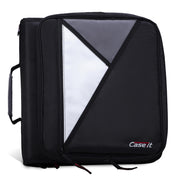 Case-it vista frontal del estuche con cierre, diseño resistente y fácil acceso