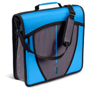 Case-it portada Denim Blue mostrando cremallera y anillas, protección segura
