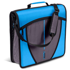 Case-it portada Denim Blue mostrando cremallera y anillas, protección segura