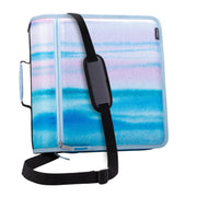 Case-it front view shows watercolor sky design and easy-carry handle for stylish portability
