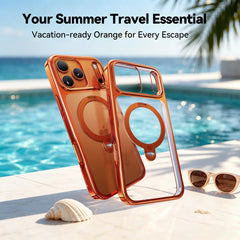 CASEKOO clear back close-up highlighting transparent TPE and phone visibility benefit
