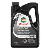 Castrol EDGE label front view showing 0W-20 and high mileage protection benefits