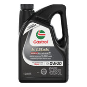 Castrol EDGE label front view showing 0W-20 and high mileage protection benefits