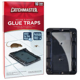 catchmaster paquete frontal mostrando 16 trampas, control efectivo sin químicos