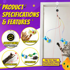 Catpick joy colgado en el dintel con gato saltando y ejercicio activo