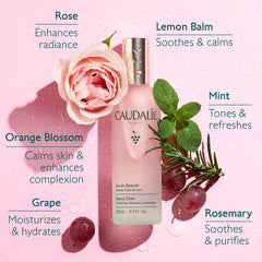 Caudalie frasco de 30 mL sostenido en mano para referencia de escala