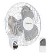 CCC COMFORT ZONE ventilador montado en pared mostrando diseño y ahorro de espacio