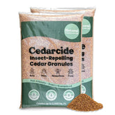 Cedarcide front packaging showing two 16 lb bags and clear labeling, natural protection